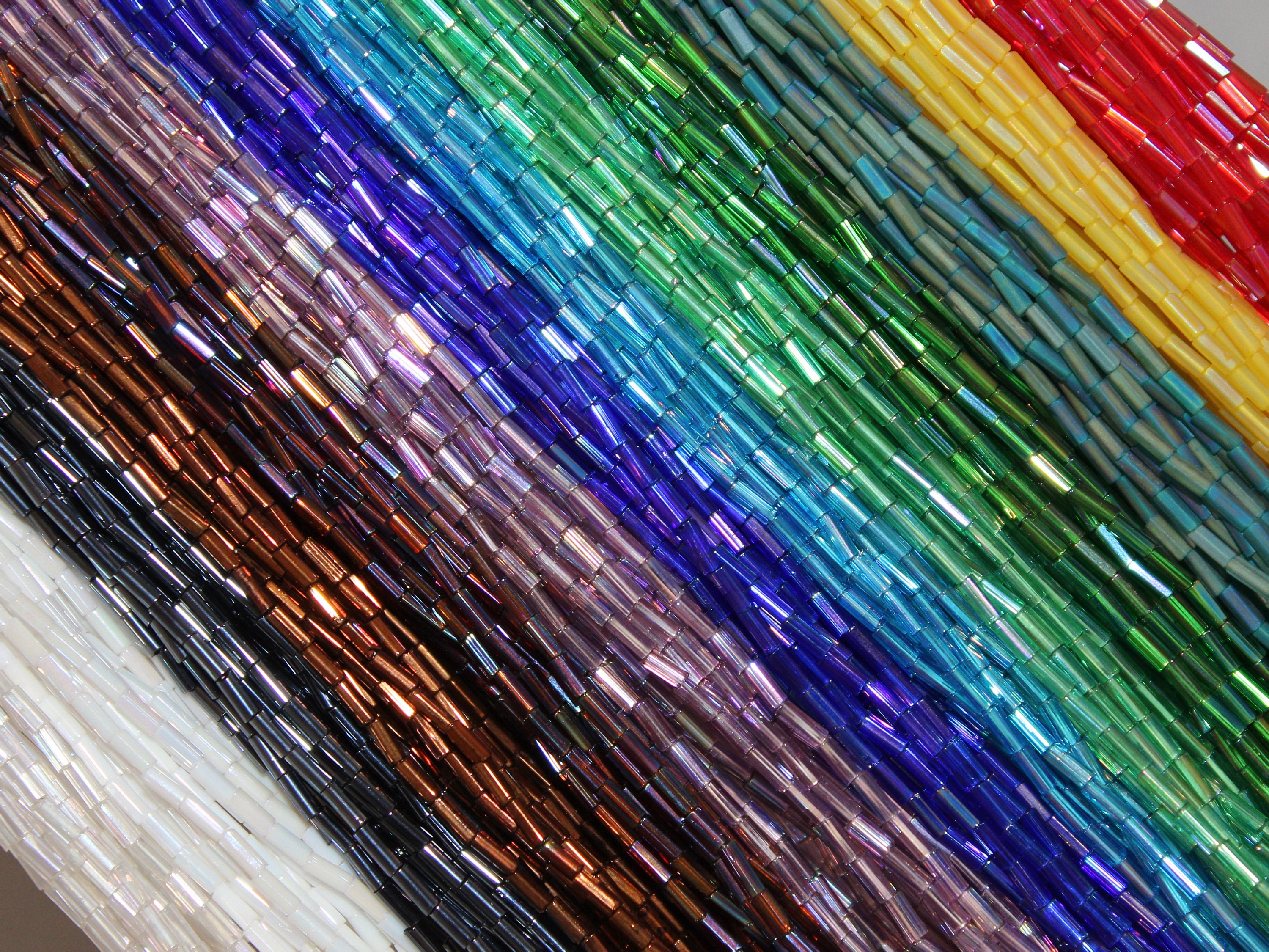 5mm #2 Czech Bugle Bead Iridescent Collectors Pack, 13 Hanks in 13 Colors