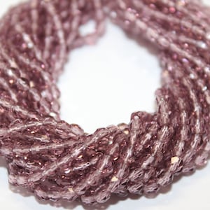 Fire Polished Beads Amethyst 2mm 3mm Half Mass Round Faceted Glass Beads Traditional Preciosa Czech Fire Polish 600 Pieces, 20% off