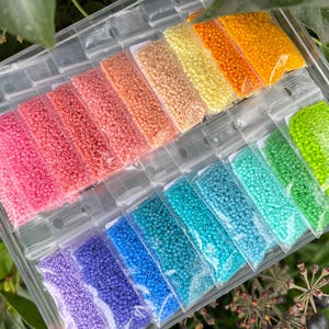 Confezione assortita di colori pastello brillanti opachi Duracoat Miyuki Delica 11/0 giapponesi, 8 grammi di ogni colore