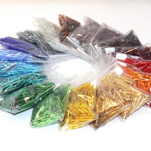 20mm 3/4 inch Czech Bugle Twist Silver Lined Variety Pack, 18 Colors, 1 ounce each