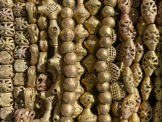 African Brass Beads, 9 Options To Choose From, Sold By The Strand