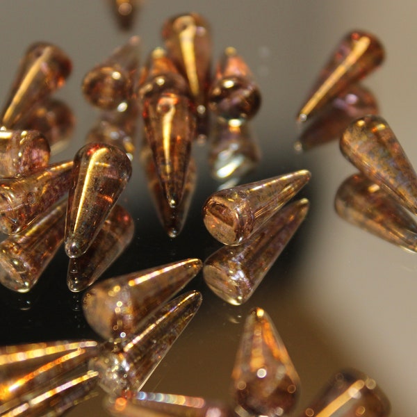 7x17mm Preciosa Large Spikes, Rose Lumi, 24 Pieces per Purchase, 25% OFF