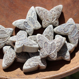 Butterfly Beads, High Fired Peruvian Ceramic, 19x15mm, Sold By The 10 Pieces