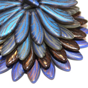 5x16mm Wing Design Lazer Czech Glass Daggers, 4 Color Options, Sold by the 25 Pieces