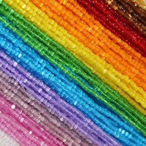 9/0 Czech 3 Cuts, Satin Mix, 11 Hanks in 11 Colors