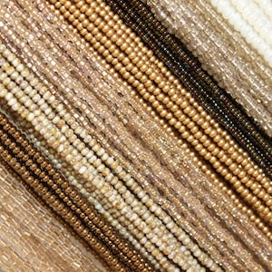 Vintage Taupe Designer Series Czech Glass Seed Beads 14/0 11/0 8/0 PLUS 11/0 2 Cut & 13/0 Charlotte Cut, 8 Colors