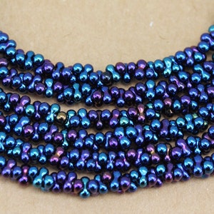 2x4mm Czech Farfalle Beads, Blue Iris, 3 Strands per Purchase image 2