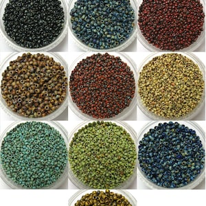 Japanese Miyuki Seed Beads, Mix of Opaque Picasso Colors, Choose from Size 6/0, 8/0, 11/0 or 15/0, 20% Off