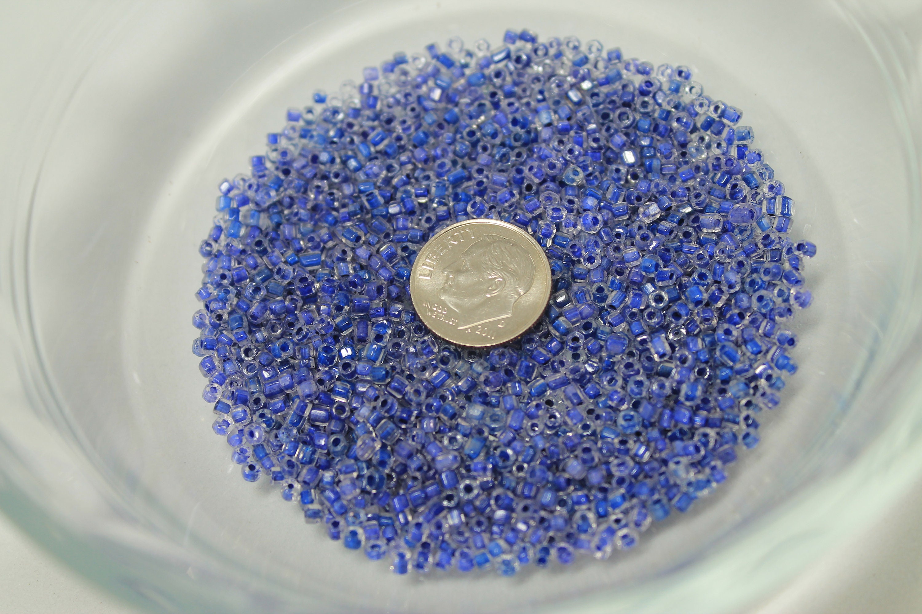 Vintage Czech Glass Seed Beads 9/0 Three Cuts Crystal lined Etsy