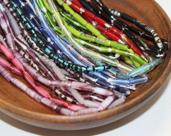 4x14mm Czech Tube Beads, Specialty Colors, 17 Colors to Choose From, sold by the 25 pieces