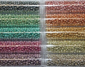 Toho PermaFinish Metallic Seed Beads, Pastel Variety Pack, 6/0, 8/0, 11/0 or 15/0, 20% off