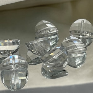 Article 5107 Swarovski Crystal, 12mm Pagoda in Shadow, Sold By The 6pcs, Rare! Vintage! AKA Potato Chip Beads