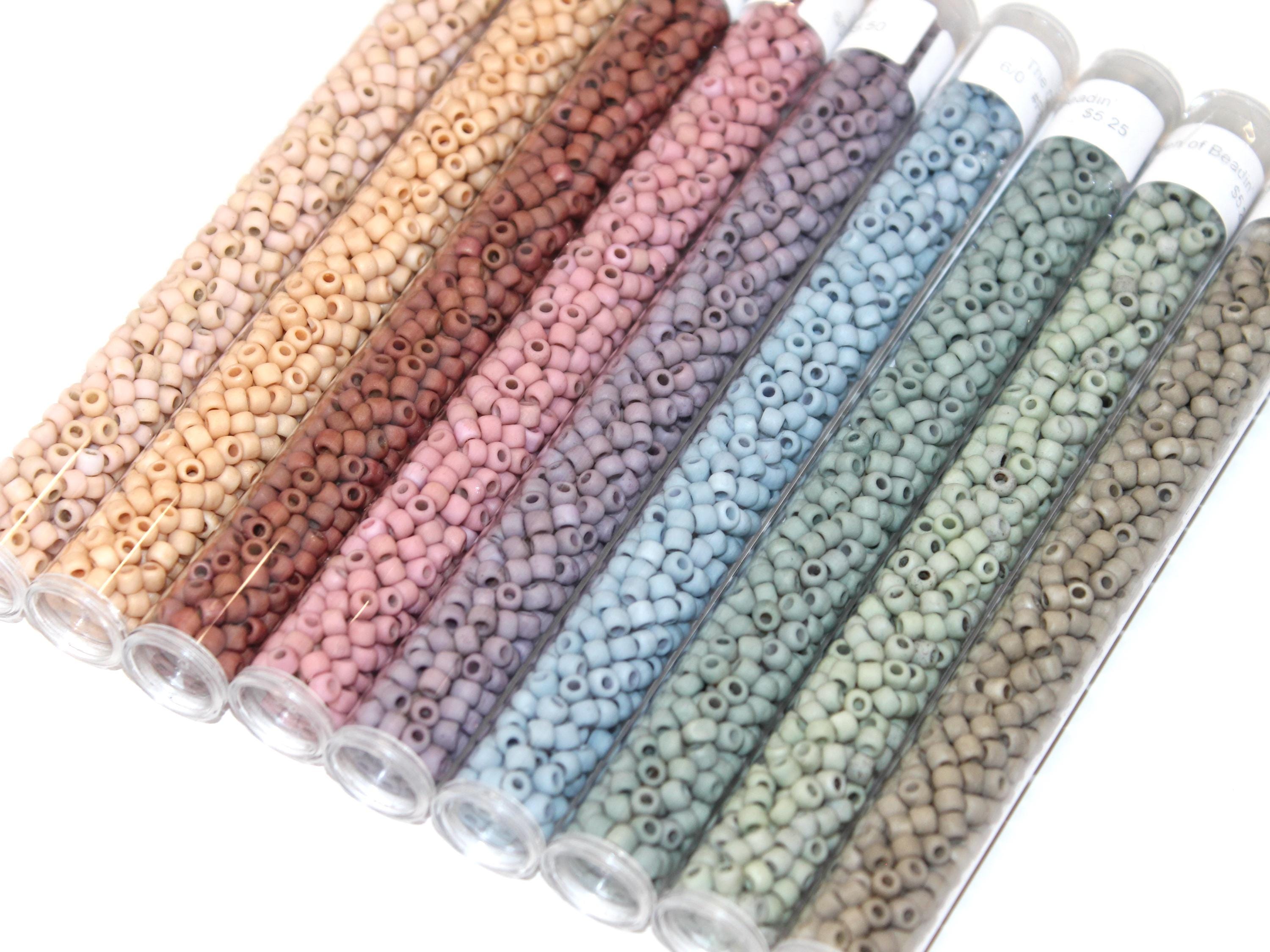 Lot De 100 Perles Tubes En Verre Vintage Rouge Framboise Mat - Occasion - Fabriqué En Inde