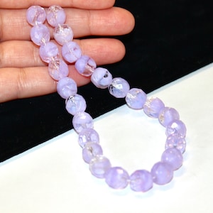 10mm Vintage Czech Fire Polish Beads in Crystal/Alexandrite Opal Swirl Sold By The 25 Pieces! 20% Off