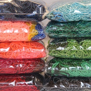 GRAB BAG! - Vintage Czech Seed Bead Hanks, Size 12/0 to 9/0, Choose Your Color Range, 1/4 Kilo, 20% off