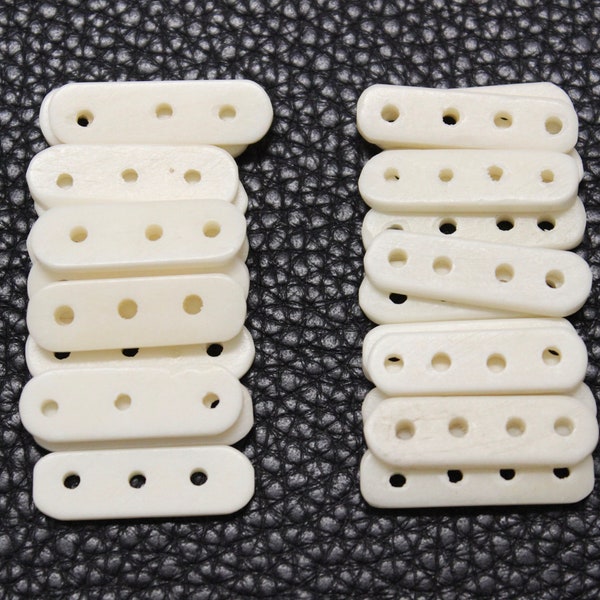 Hand Carved Bone Separators For Chokers and Tribal Jewelry, 2 And 3 Hole, Sold By The Dozen