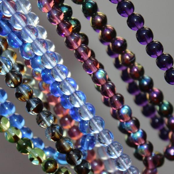 6mm Czech Round Druk Glass Beads 7 Colors 50 Pieces 25% Off!