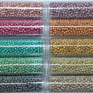 11/0 Toho PermaFinish Seed Beads Matte Metallic Pastel Variety Pack 20% Off