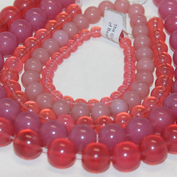 Vintage Rose Opal Czech Druk Beads, 5 Styles To Choose From, Sold By The Strand, 50% Off