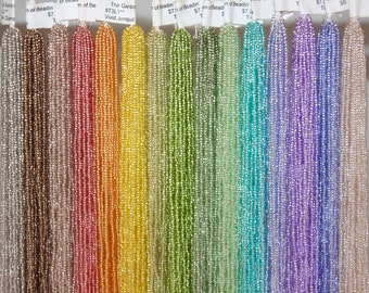 11/0 Czech Seed Beads, Silver Lined Tint Mix, 15 Hanks in 15 Colors, 20% Off