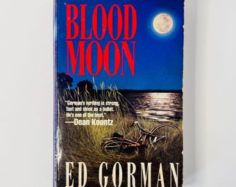 BLOOD MOON by Ed Gorman / St Martin 80s vintage paperback thriller mystery