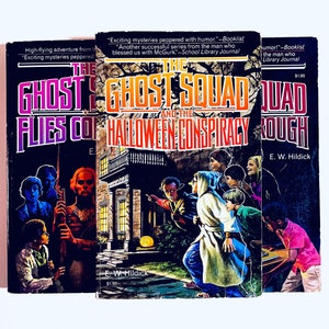 The Ghost Squad Series by E.W. Hildick / Tor YA Fiction chiller young adult vintage paperbacks books 80&#39;s 90&#39;s