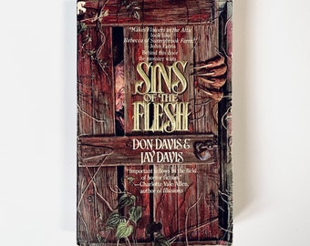 Sins of the Flesh de Don Davis et Jay Davis / livres de poche vintage de l’enfer couverture de fenêtre étape arrière couverture loup-garou livre d’horreur vintage TOR