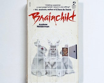 Brainchild by Andrew Neiderman / Vintage Step back cover paperback from hell horror paperback book easter creepy bunny read