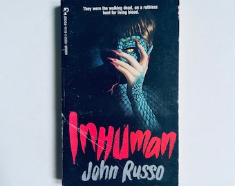 INHUMAN von John Russo / Vintage Paperbacks From Hell Cover von Lisa Falkenstern Pocket Books Horror