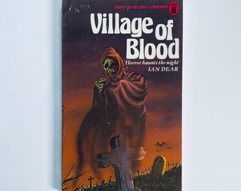 Village of Blood / Horror atormenta la noche por Ian Dear / ¡RARO ENCONTRADO! Libros de bolsillo de terror vintage de libros de terror del infierno nueva biblioteca inglesa