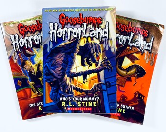 Goosebumps Horrorland Series de R.L. Stine / Vintage YA Horror Ficção de terror chiller anos 90
