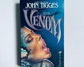 VENOM by John Tigges / Vintage Horror paperbacks from hell Leisure horror book embossed cover