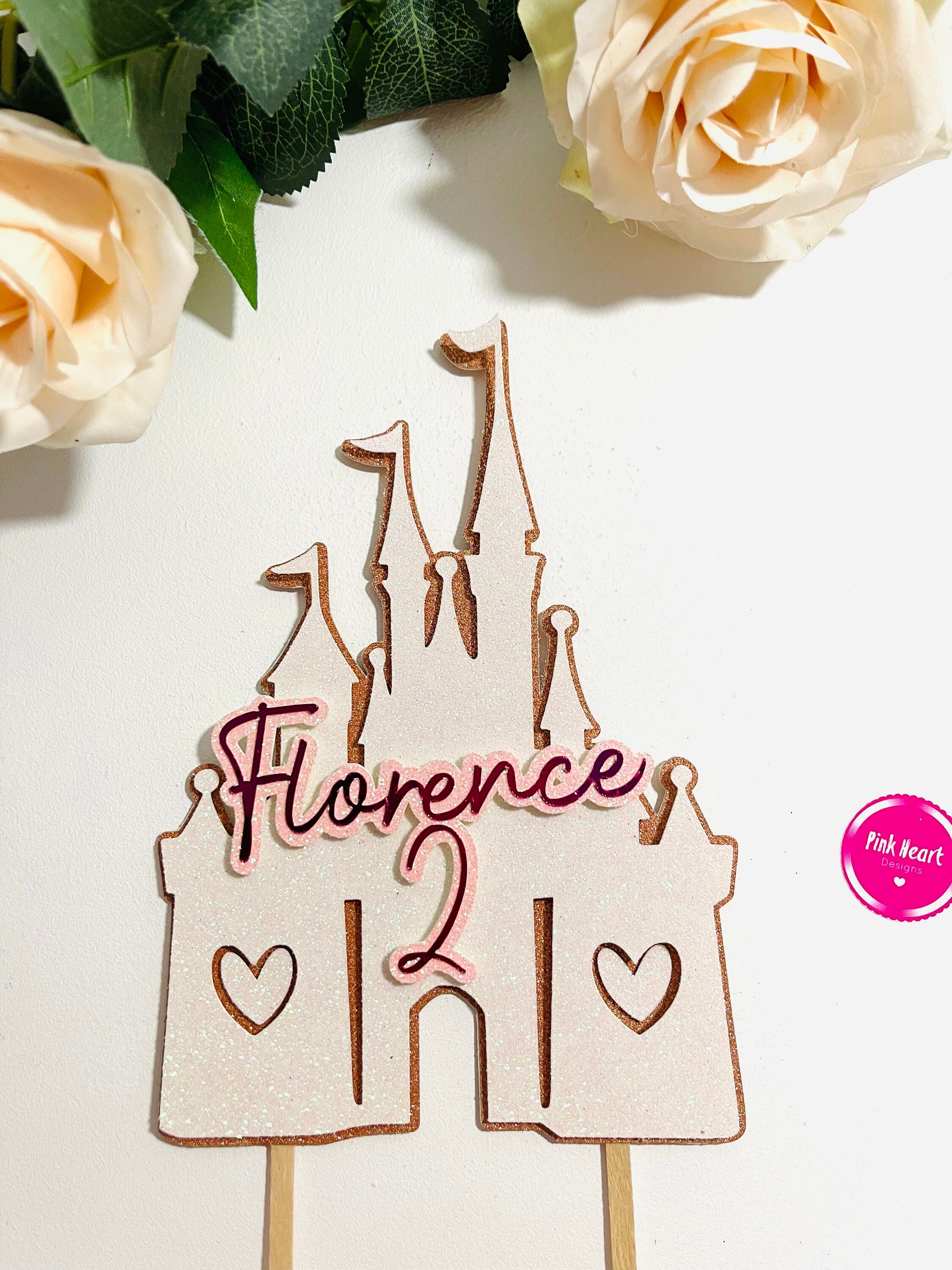 Princess Castle Themed 3D Layered Bespoke Personalised Cake Topper, Add ...