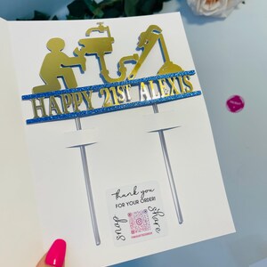 Bespoke Tradesman Themed Personalised Cake Topper, Perfect for Birthday Celebration for Plumber. Double sided colour - custom made. image 13