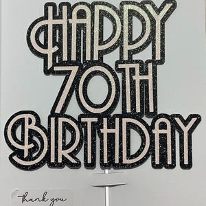 Bespoke Gatsby Style Themed Cake Topper, Custom Colours. Double Sided perfect for Birthday Celebration. Optional Gatsby Lady. Art Deco image 15