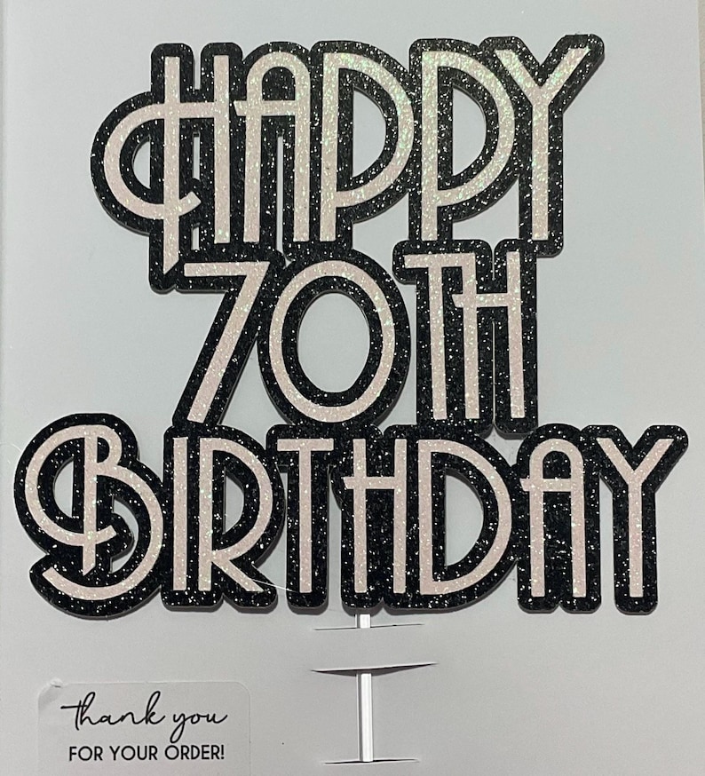 Bespoke Gatsby Style Themed Cake Topper, Custom Colours. Double Sided perfect for Birthday Celebration. Optional Gatsby Lady. Art Deco image 15