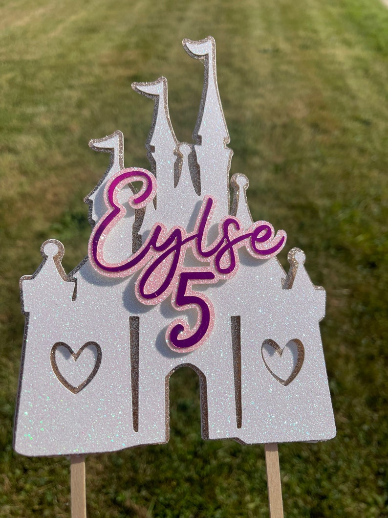 Princess Castle Themed 3D Layered Bespoke Personalised Cake Topper, Add ...