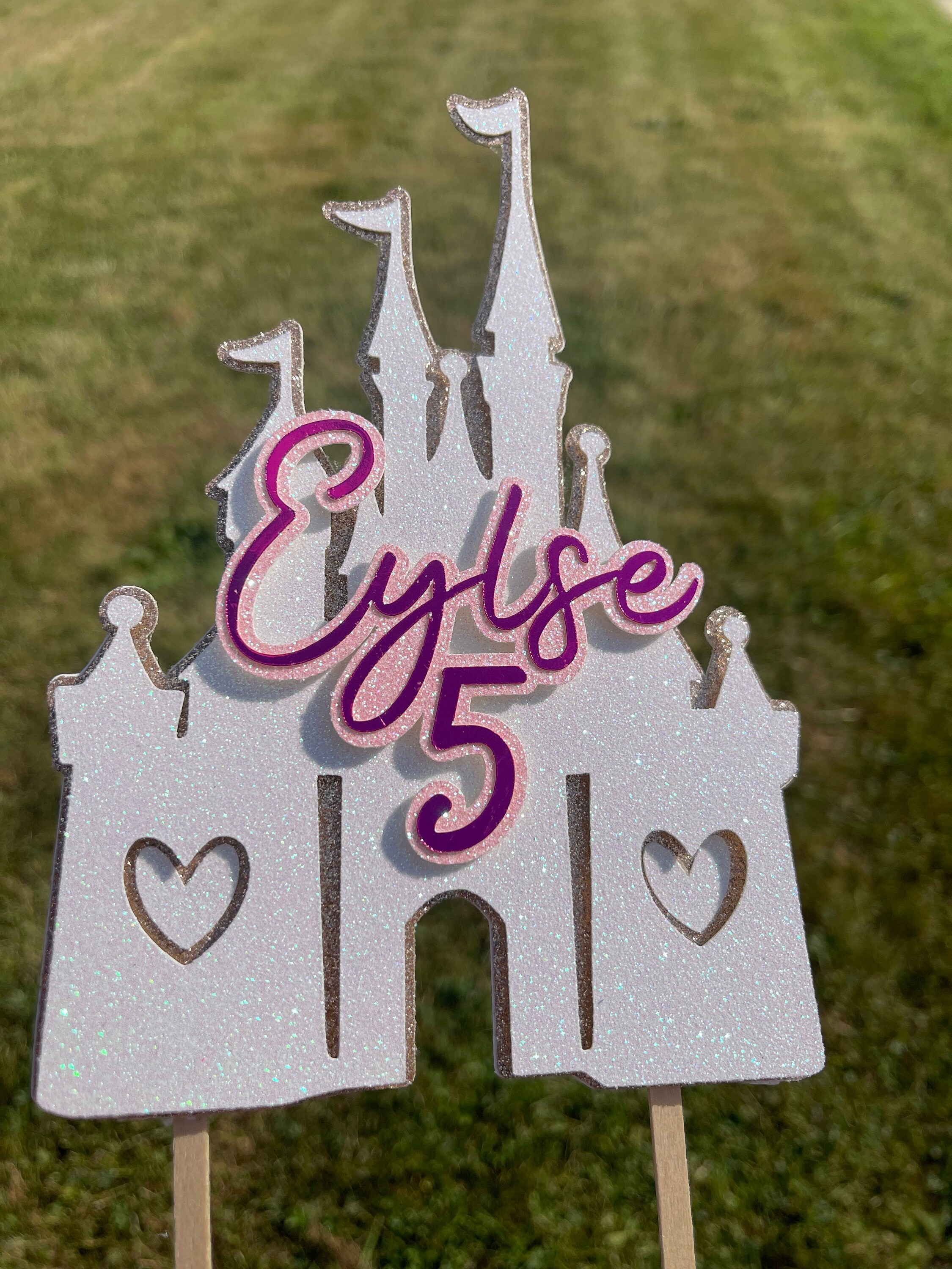 Princess Castle Themed 3D Layered Bespoke Personalised Cake Topper, Add ...
