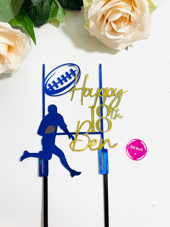 Rugby Themed Personalised Cake Topper Add Birthday Name and Etsy