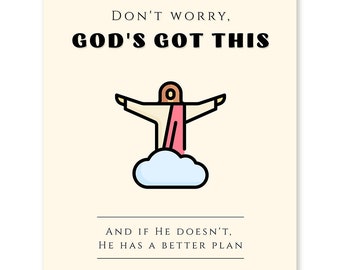 God's Got This, Reassuring Spiritual Wall Art Poster with Christian and Hindu Symbolism, Divine Providence Interior Decor, Instant Download