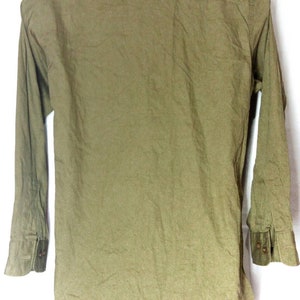 Vintage Rare WWII khaki tan US military officer / army wool uniform shirt / selvedge image 4