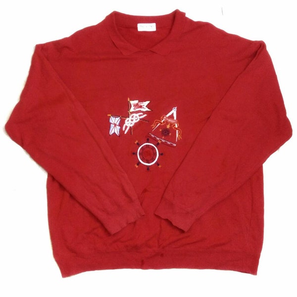 Burberry London embroidered big logo sweatshirt red velvet color over size xxl