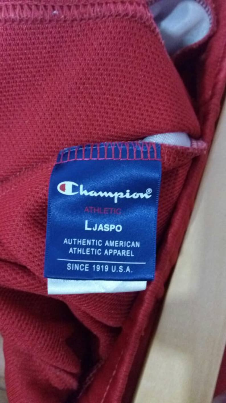 Rare Champion embroidered logo pant red velvet color size w34