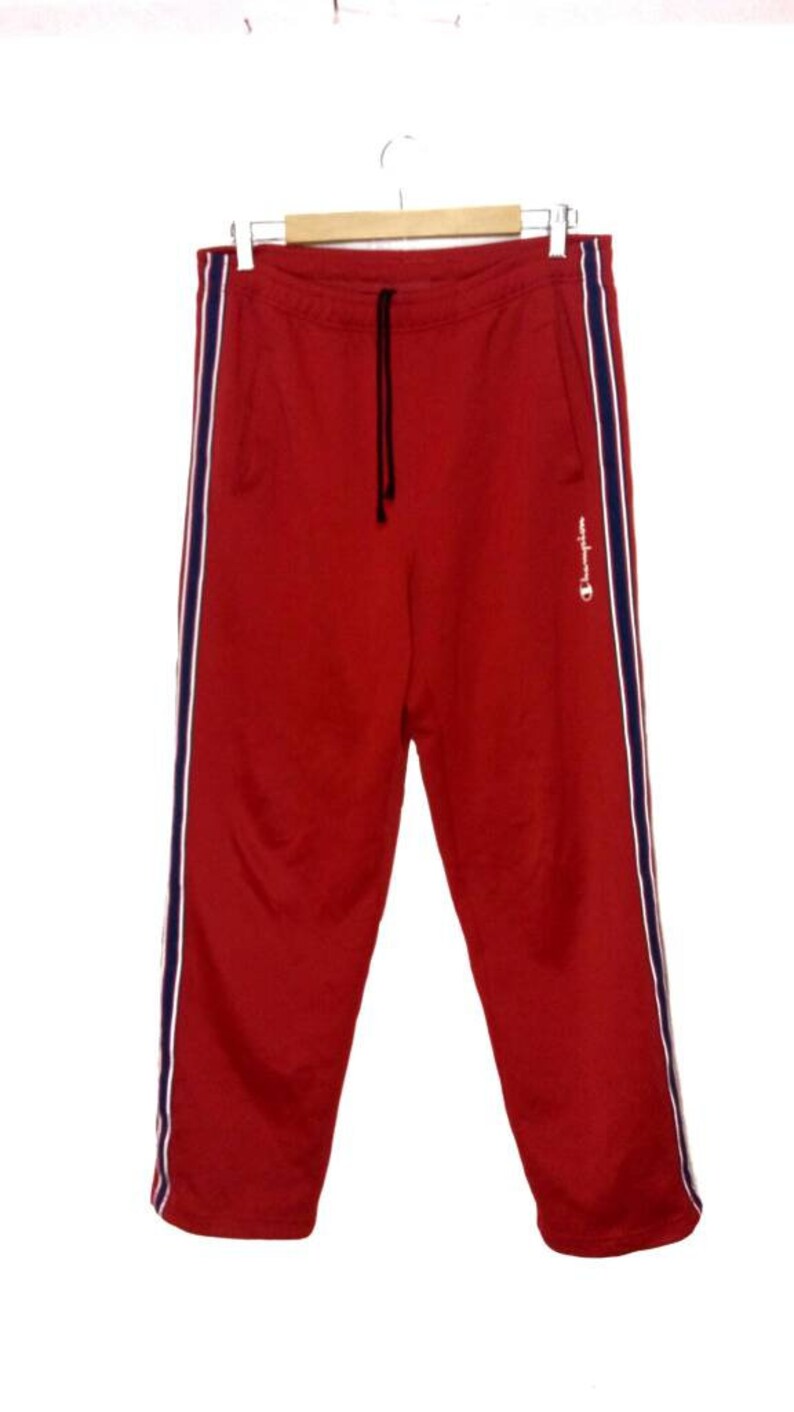 Rare Champion embroidered logo pant red velvet color size w34