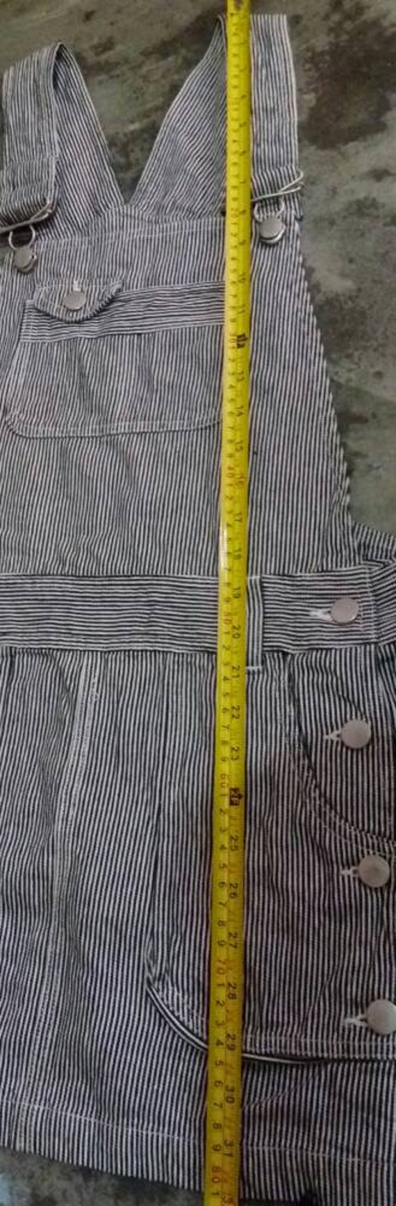 Vintage Hickory Stripe Overall Shorts Distressed … - image 6