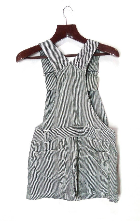 Vintage Hickory Stripe Overall Shorts Distressed … - image 4