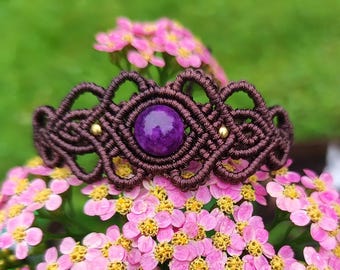 Witchy Intentional Macrame Jewelry | Oracle Card & Spiritual Talisman | Tiger&#39;s eye crystal bracelet | protective energy gift