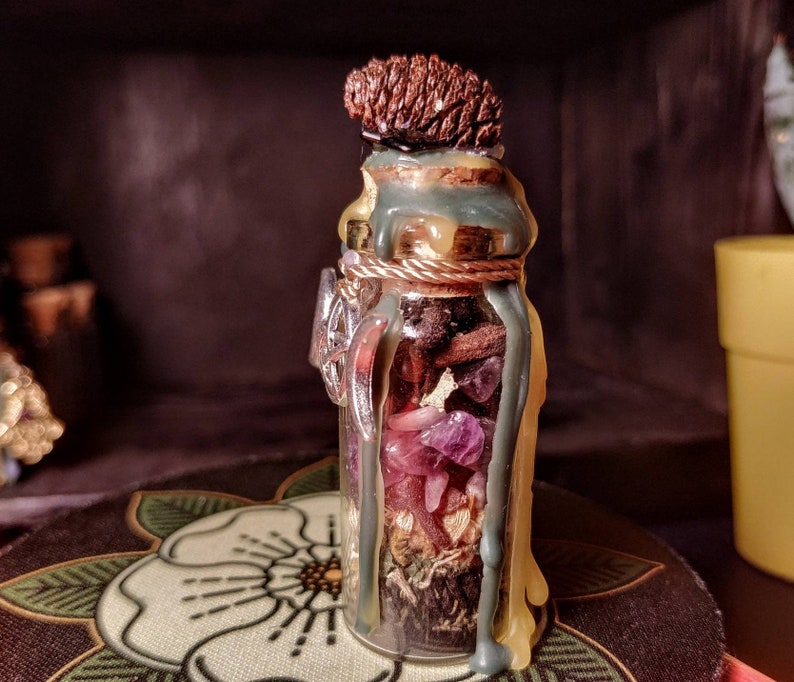 Wish Come True Spell Jar Green Witch Protection Courage - Etsy