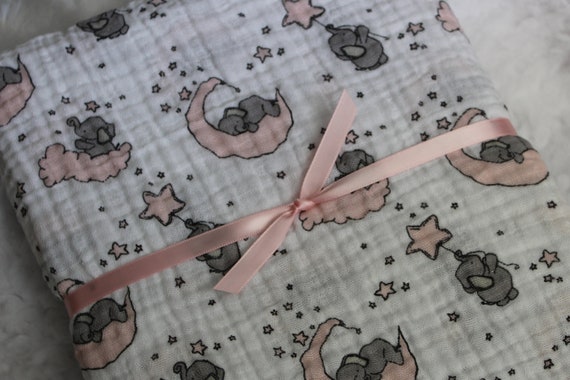 elephant muslin swaddle blanket