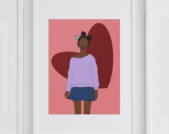 I Will Always Choose You Clipart Valentine's Day PNG DIGITAL Art Print Download | Black Art Print, Printable Art, Black Woman Illustration,